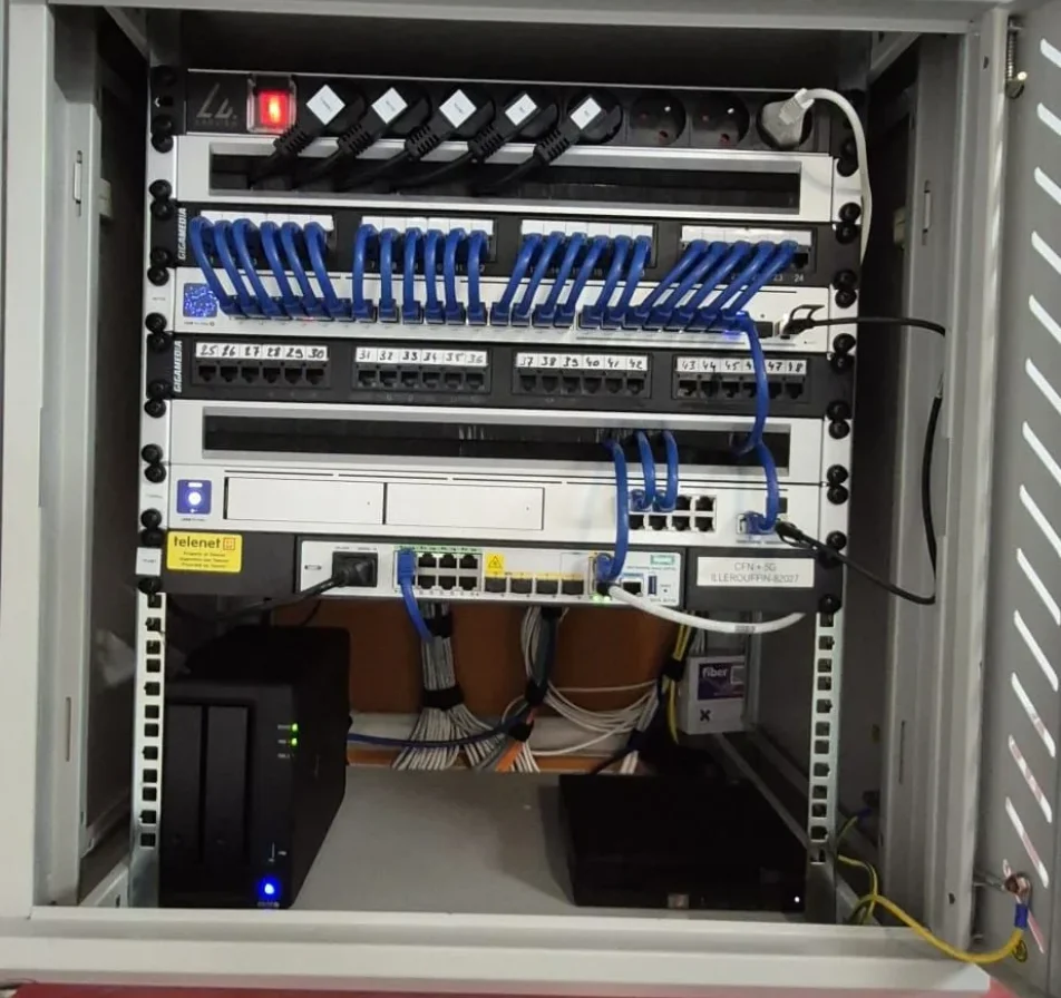 Na Professionele netwerkinstallatie met twee patchkasten in Zaventem